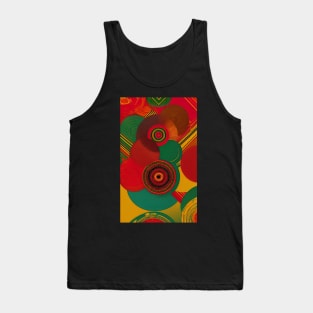 Abstract Circles Red Gold Green Tank Top